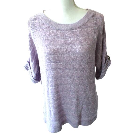 Marc New York Women's Purple Short Sleeve Pull Over Sweater Size Medium - Picture 1 of 9
